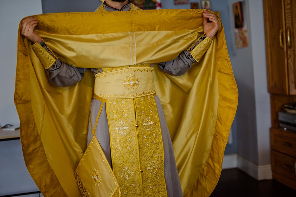 Orthodox priest vestments set greek style, Gold silk 100% natural — photo 7
