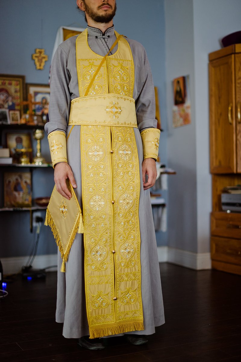 Orthodox priest vestments set greek style, Gold silk 100% natural — photo 8