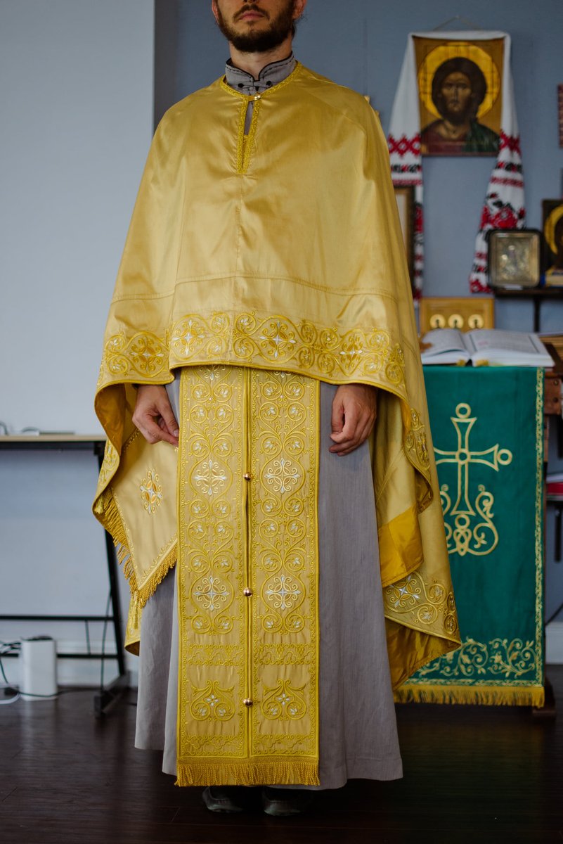 Orthodox priest vestments set greek style, Gold silk 100% natural — photo 9