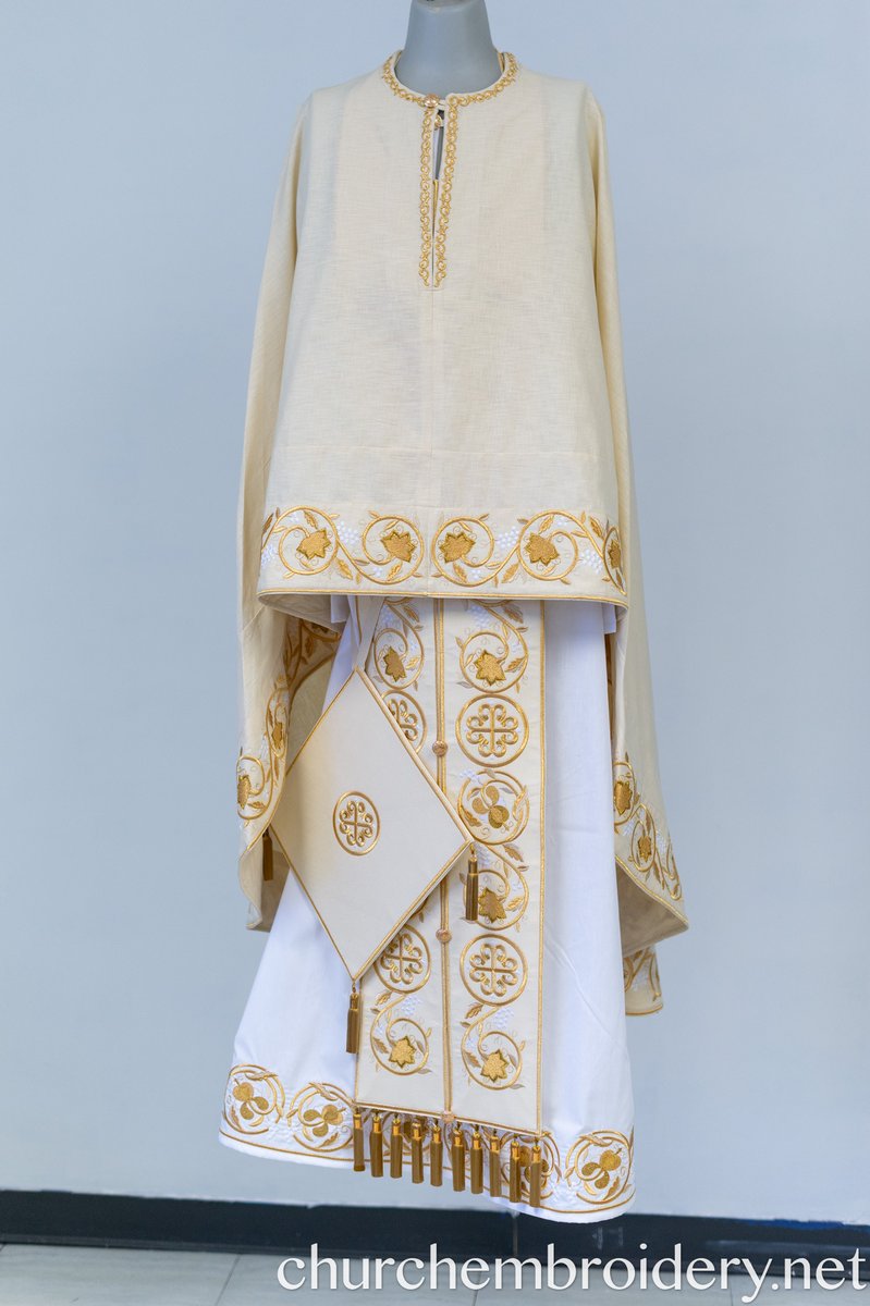 Orthodox Priest Vestments Set, WHEAT, Embroidered, Linen! — photo 10