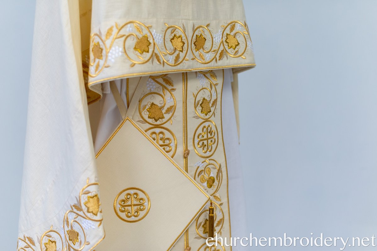 Orthodox Priest Vestments Set, WHEAT, Embroidered, Linen! — photo 11
