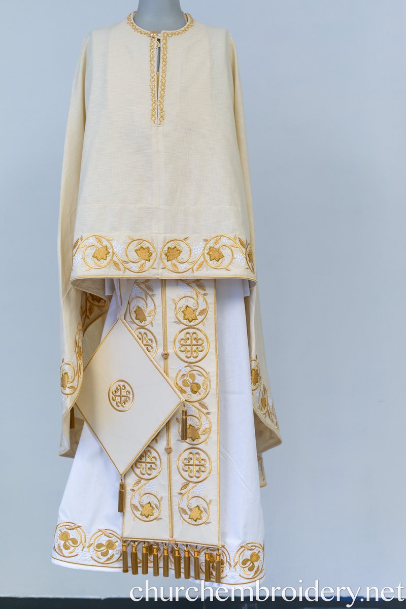 Orthodox Priest Vestments Set, WHEAT, Embroidered, Linen! — photo 13