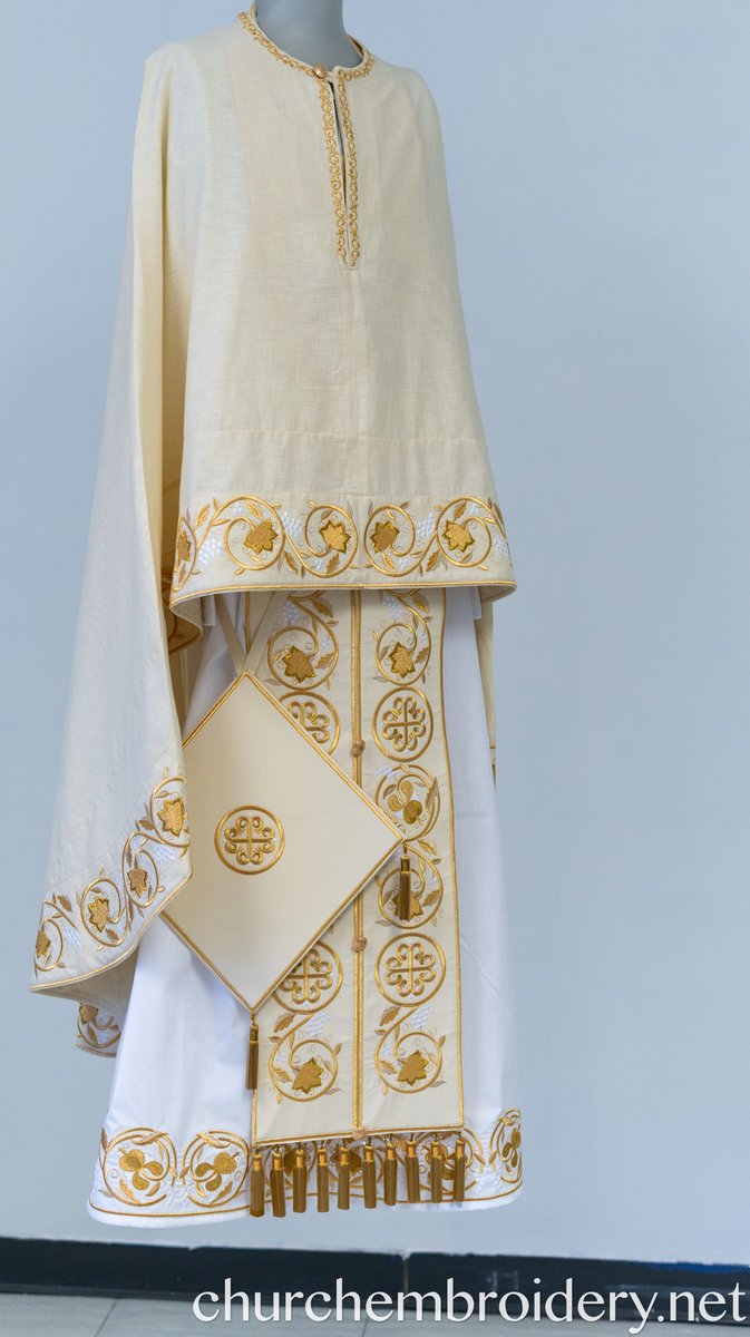 Orthodox Priest Vestments Set, WHEAT, Embroidered, Linen! — photo 15