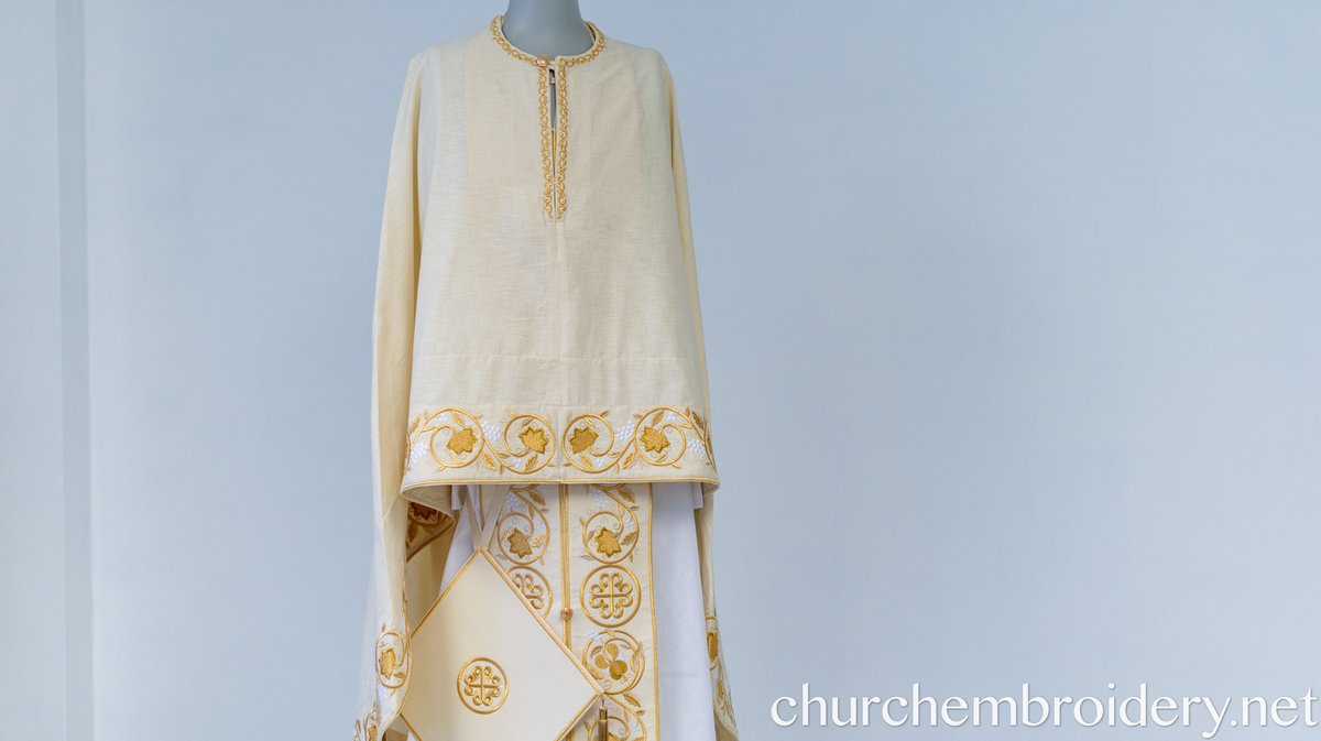 Orthodox Priest Vestments Set, WHEAT, Embroidered, Linen! — photo 6