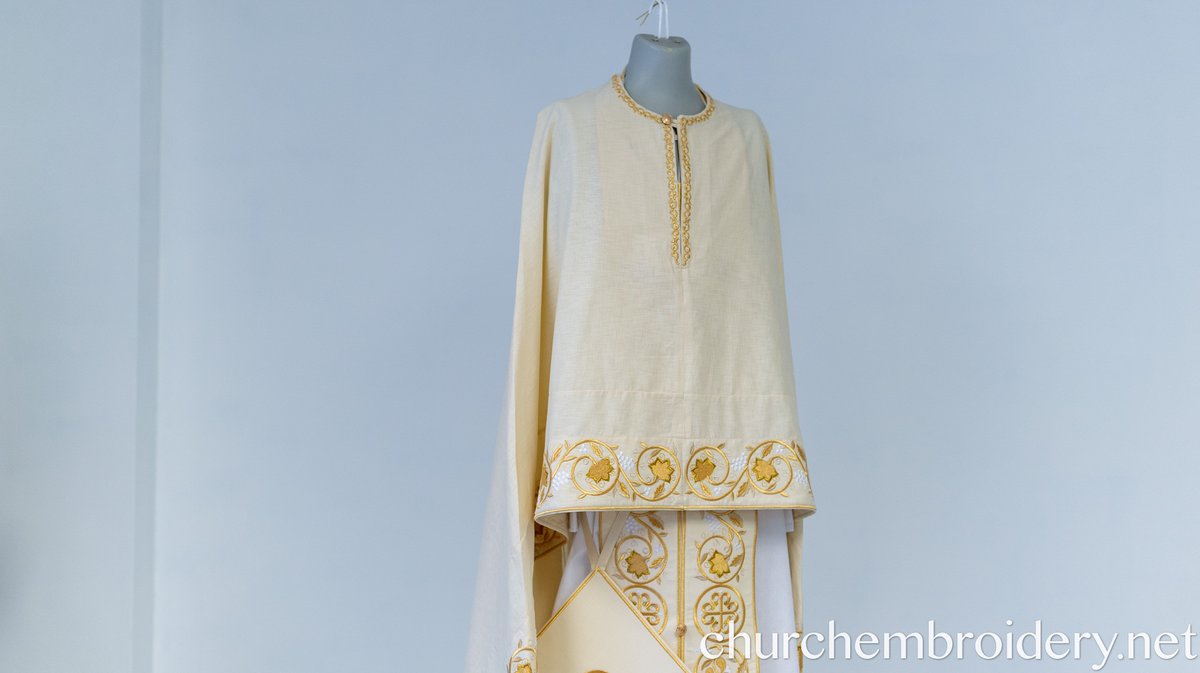 Orthodox Priest Vestments Set, WHEAT, Embroidered, Linen! — photo 7