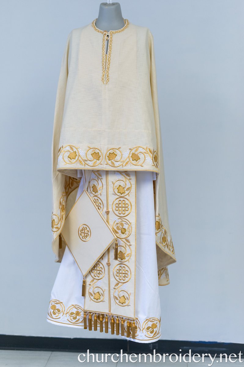 Orthodox Priest Vestments Set, WHEAT, Embroidered, Linen! — photo 9