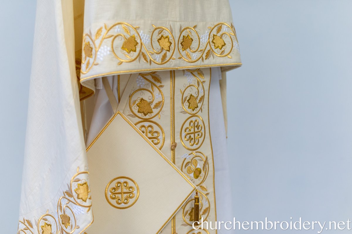 Orthodox Priest Vestments Set, WHEAT, Embroidered, Linen!