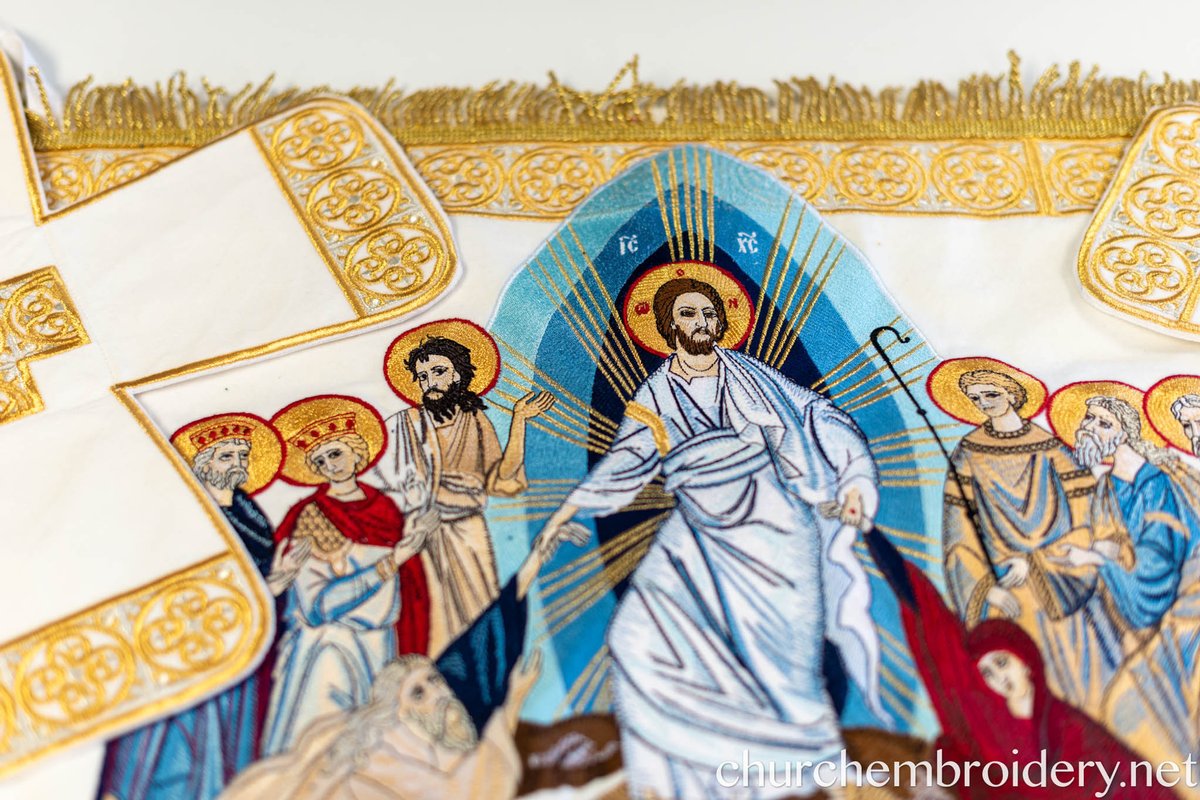 Paschal Chalice Covers Set – Large Icon of the Resurrection, Fully Embroidered — photo 3