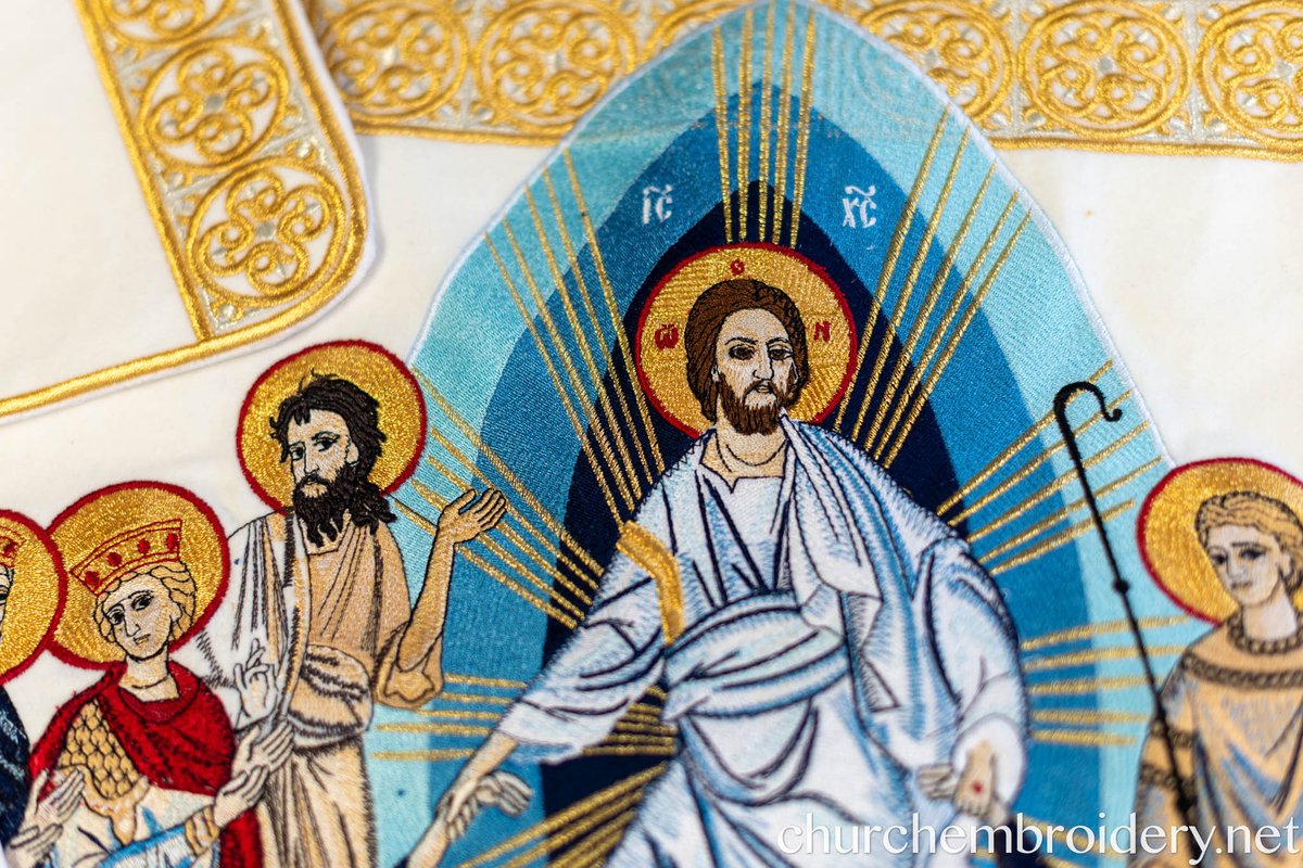 Paschal Chalice Covers Set – Large Icon of the Resurrection, Fully Embroidered — photo 6
