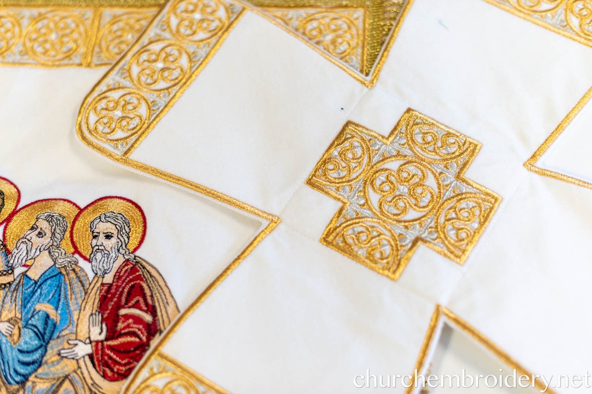 Paschal Chalice Covers Set – Large Icon of the Resurrection, Fully Embroidered — photo 7