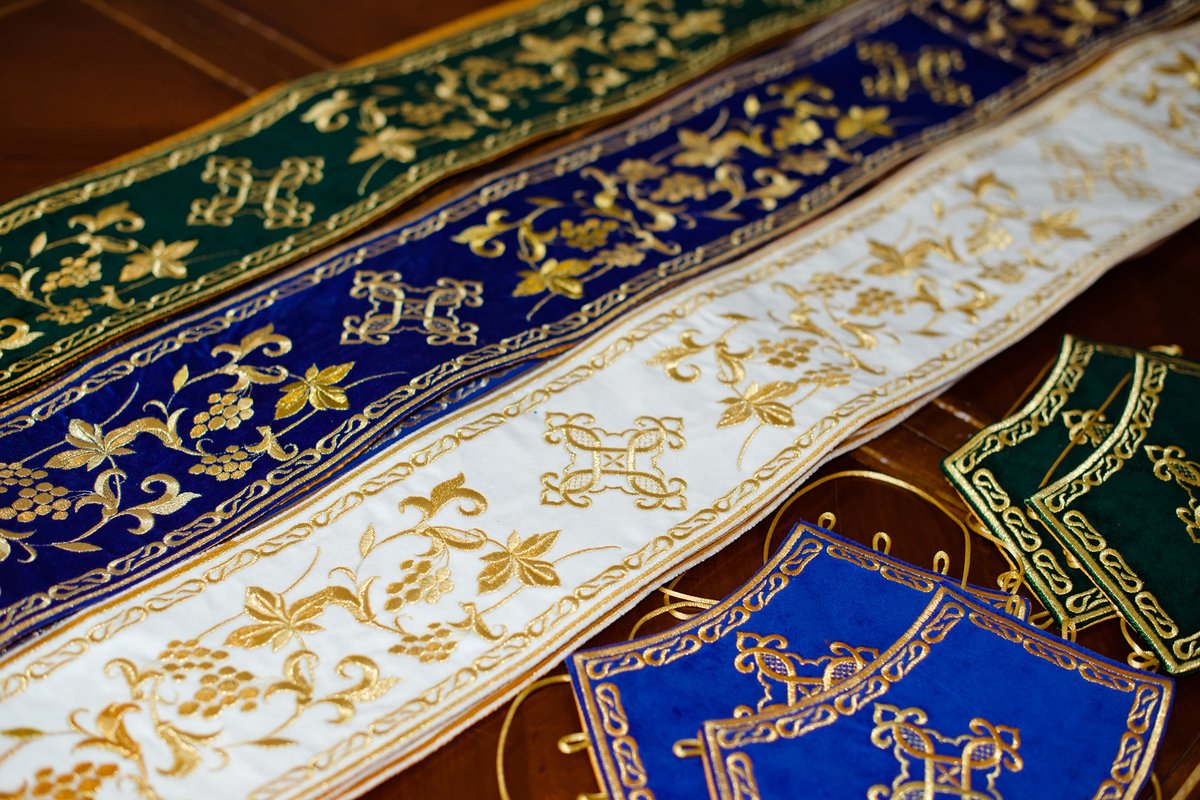 Protodeacon orarion fully embroidered, in different colors — photo 3