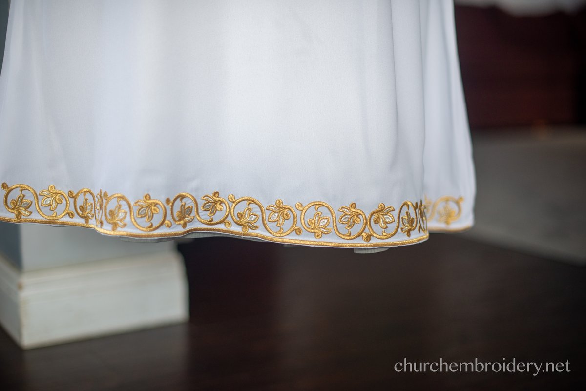 Purple-gold  full embroidered  vestments priest set — photo 13