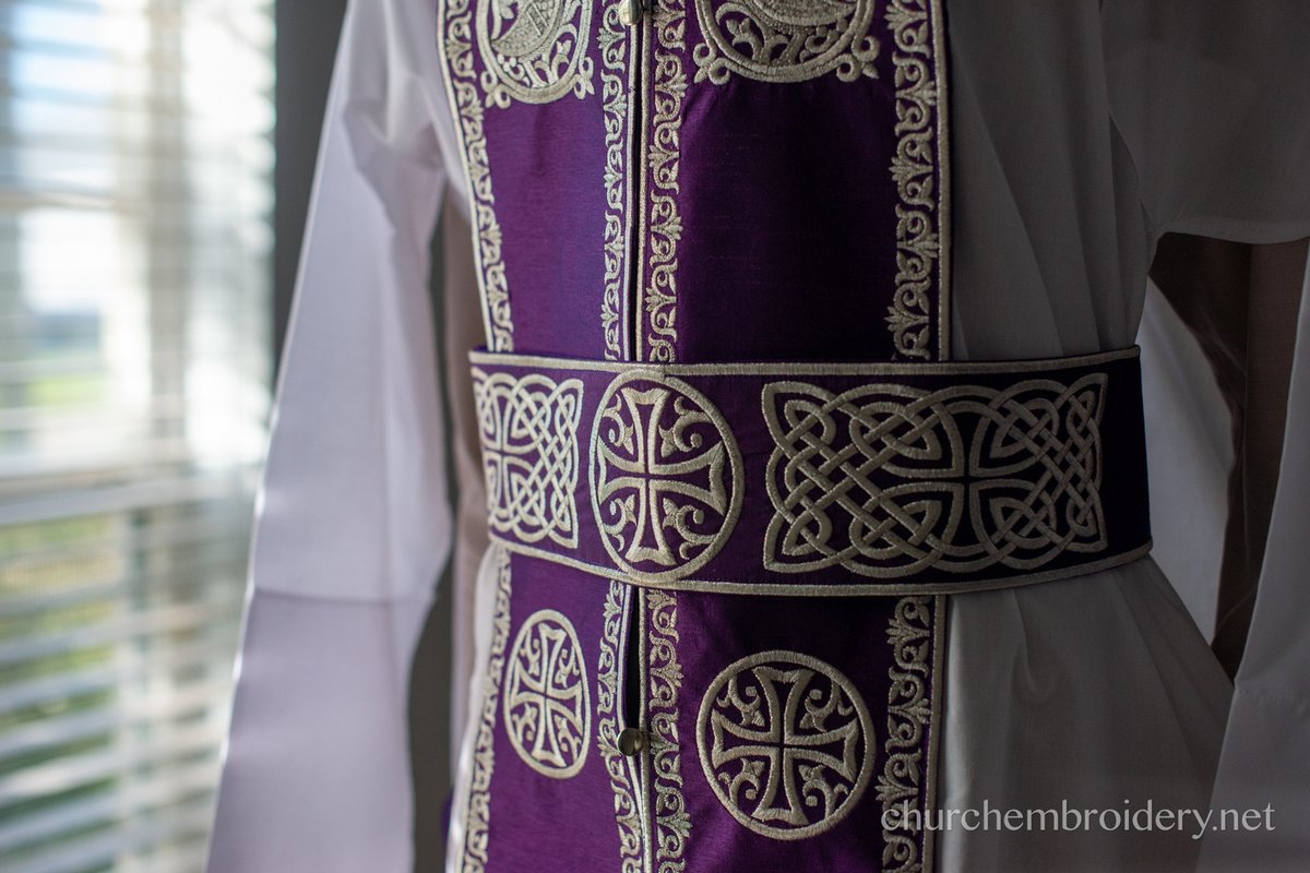 Purple Kelt fully embroidered  vestments priest set Greek — photo 3