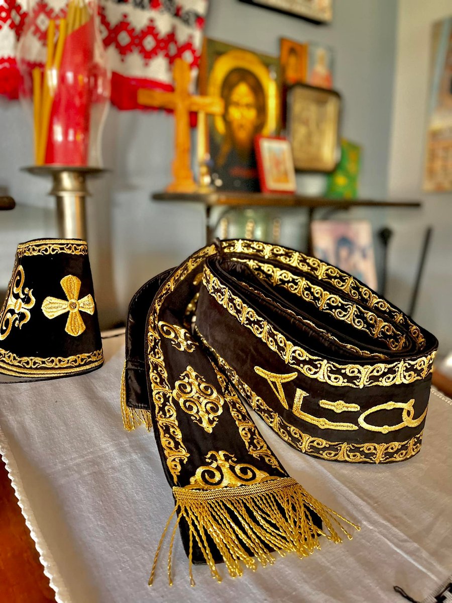 Subdeacon deacon orarion black with or without cuffs