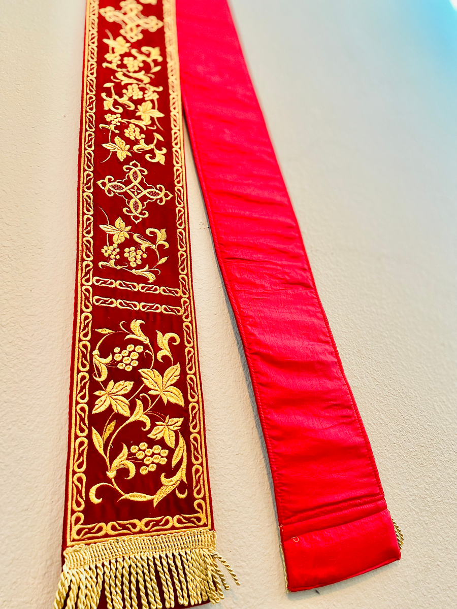 Subdeacon deacon orarion. Dark red.  — photo 2