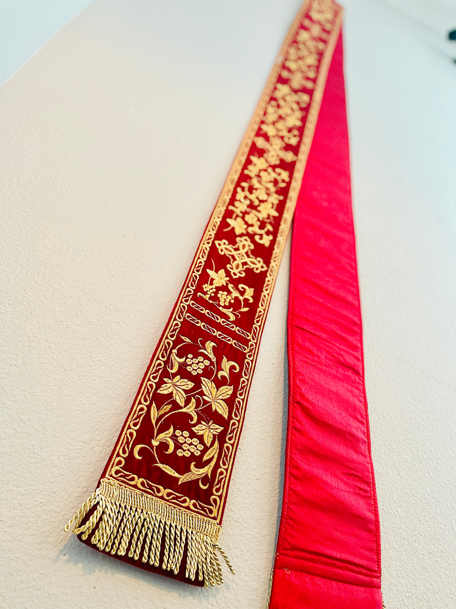 Subdeacon deacon orarion. Dark red.  — photo 4