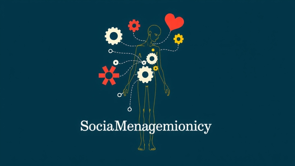 A symbolic image representing the interconnectedness of social, psychological, and biological factors in health. Perhaps a stylized human figure with interconnected gears or neural pathways, blended with abstract elements representing community and support. Illustrative, 16:9 aspect ratio. - AI-generated illustration