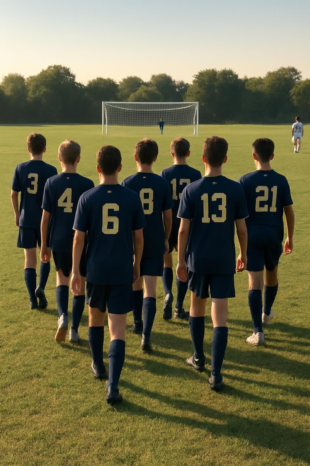 First walk out onto the full-size field. The goal looked twice as big.