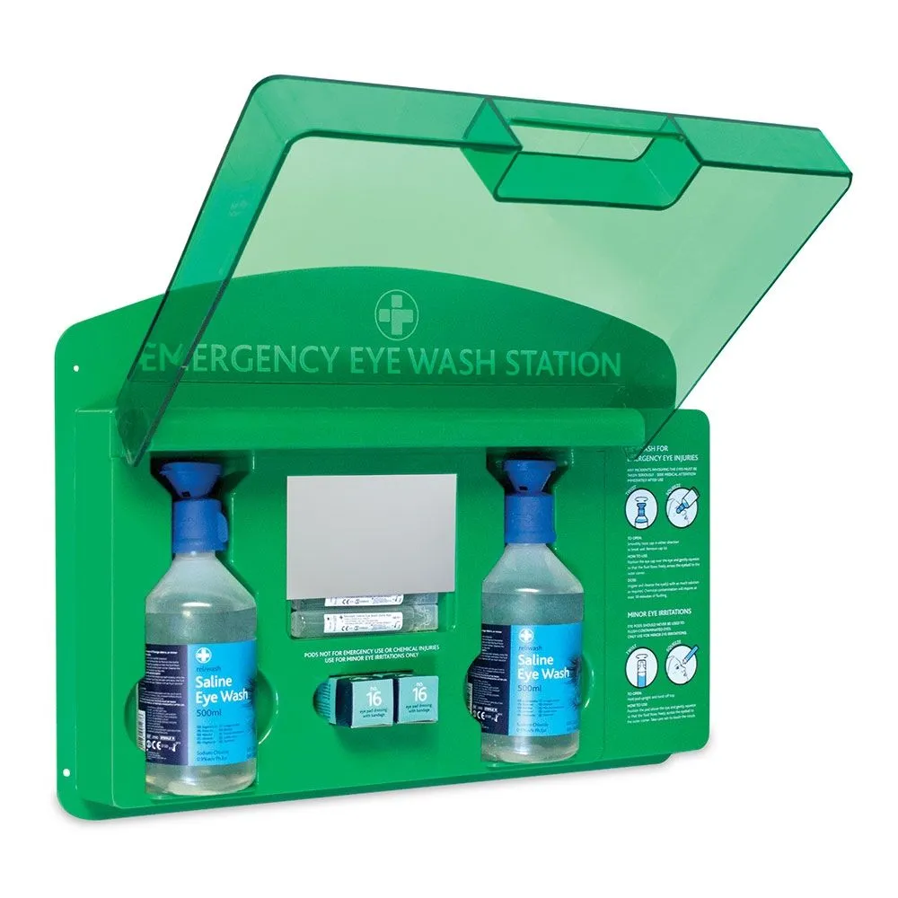 ANSI compliant emergency eye wash station for workplace safety