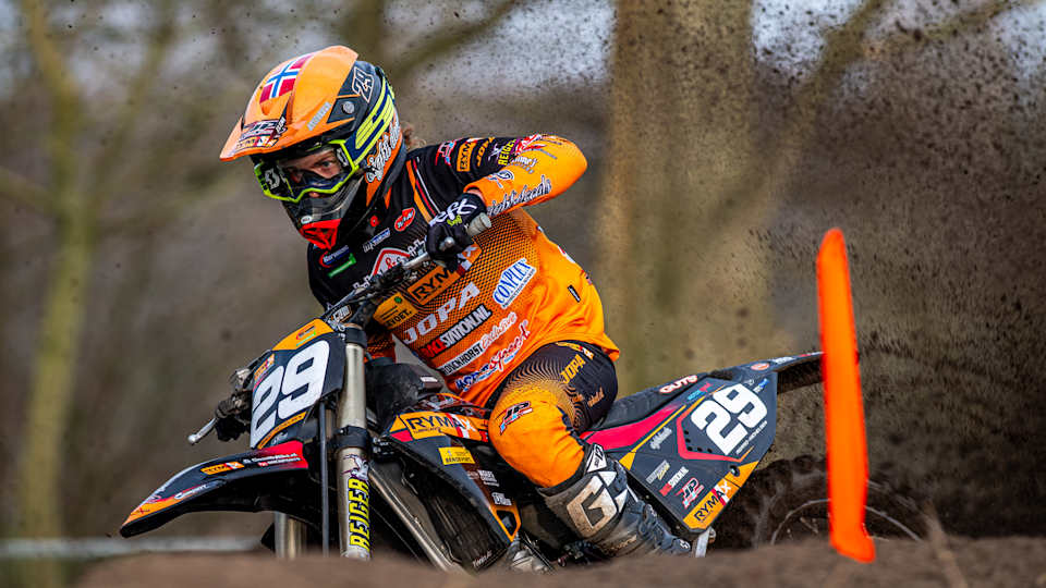 Motocross rider off-road with Reiger Suspension