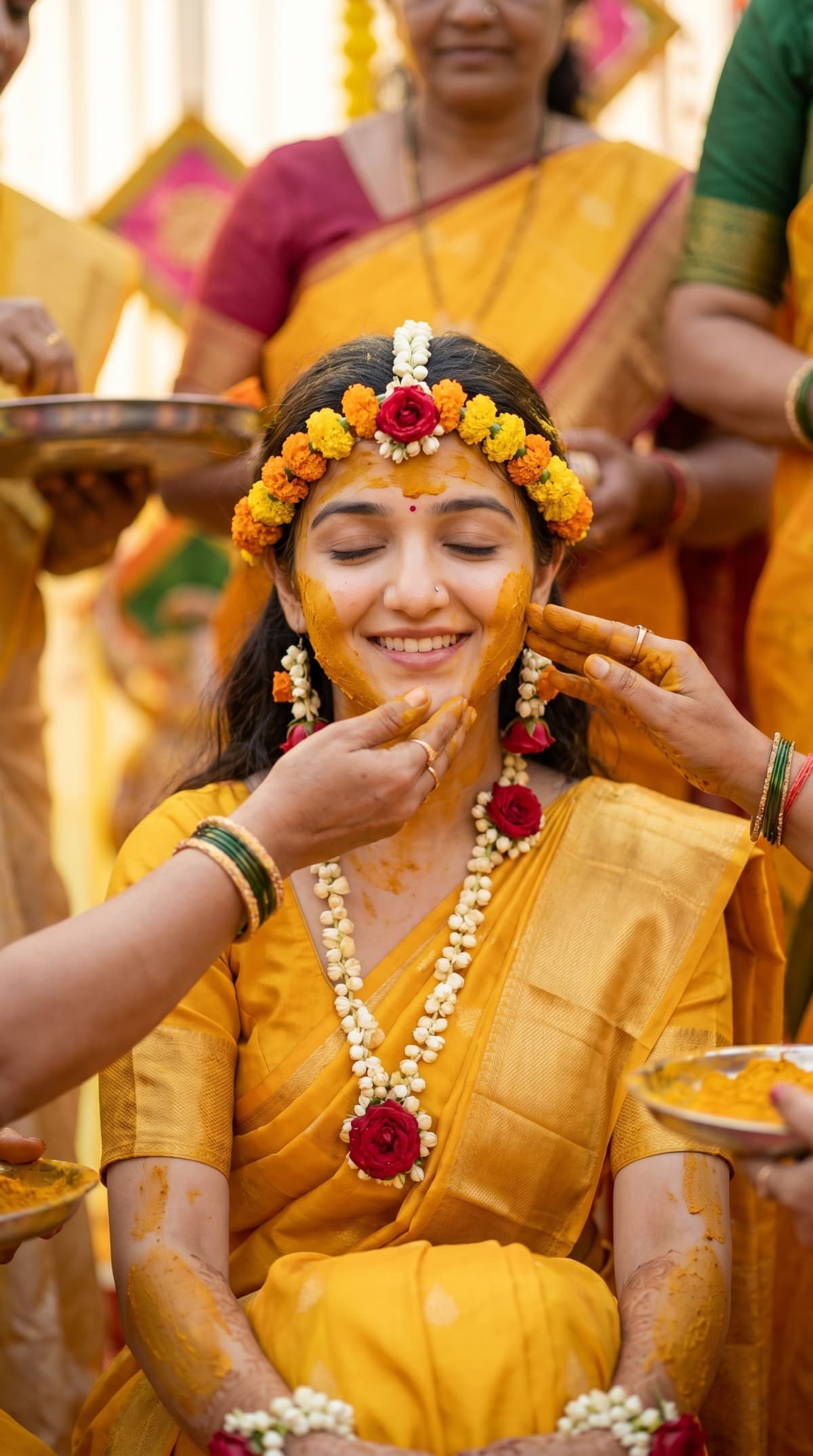 Girl wedding haldi rasam — AI photo created with this prompt