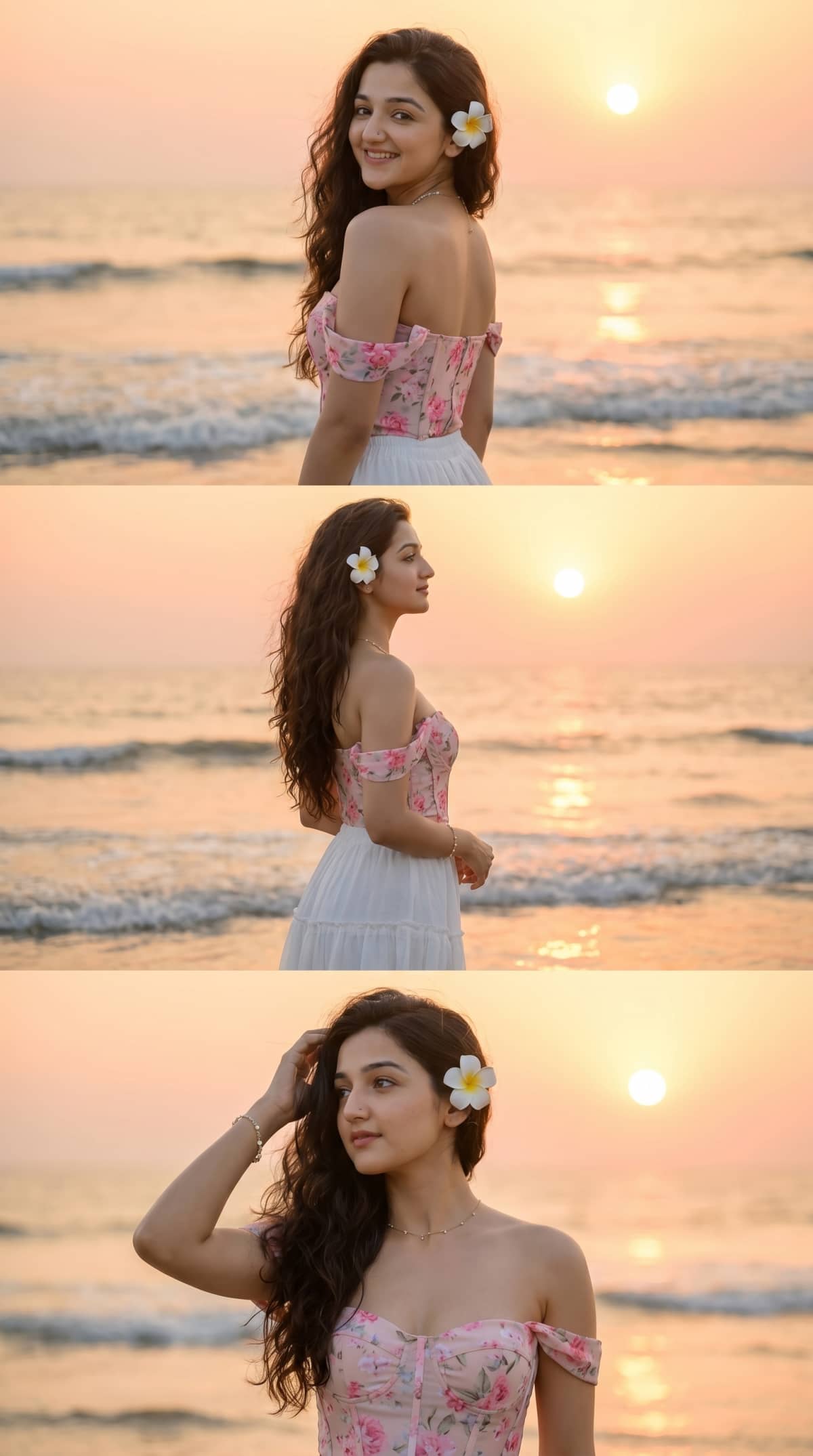 Girl on beach — AI photo created with this prompt