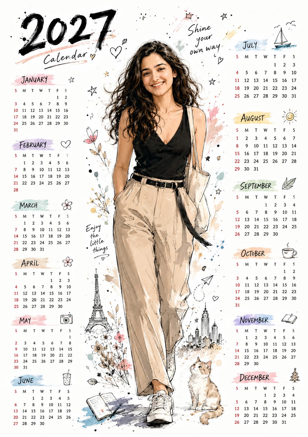 Calendar 2027 — AI photo created with this prompt
