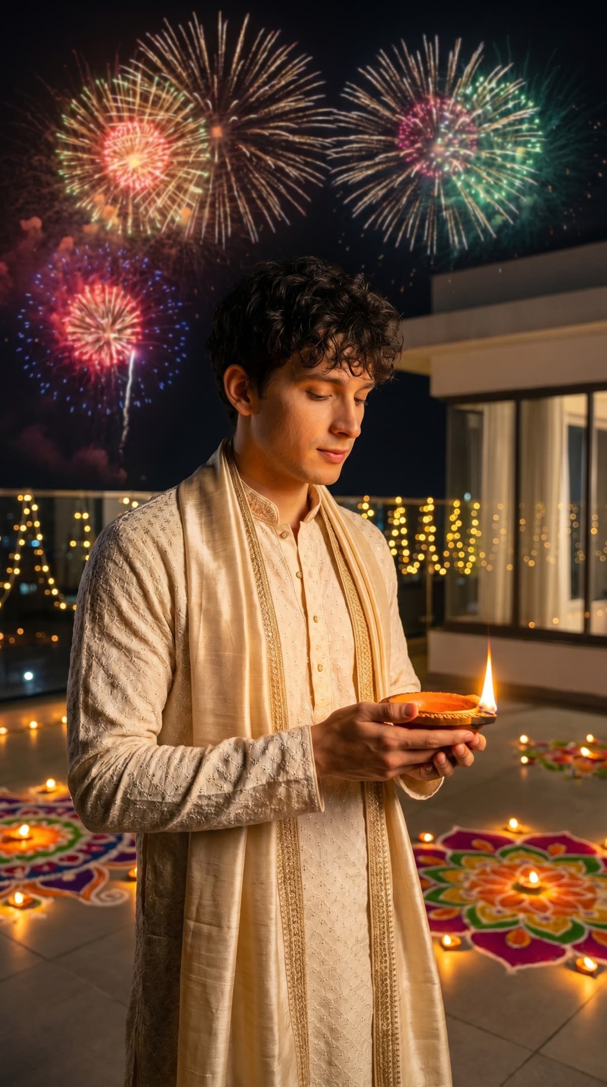 Diwali fireworks — AI photo created with this prompt