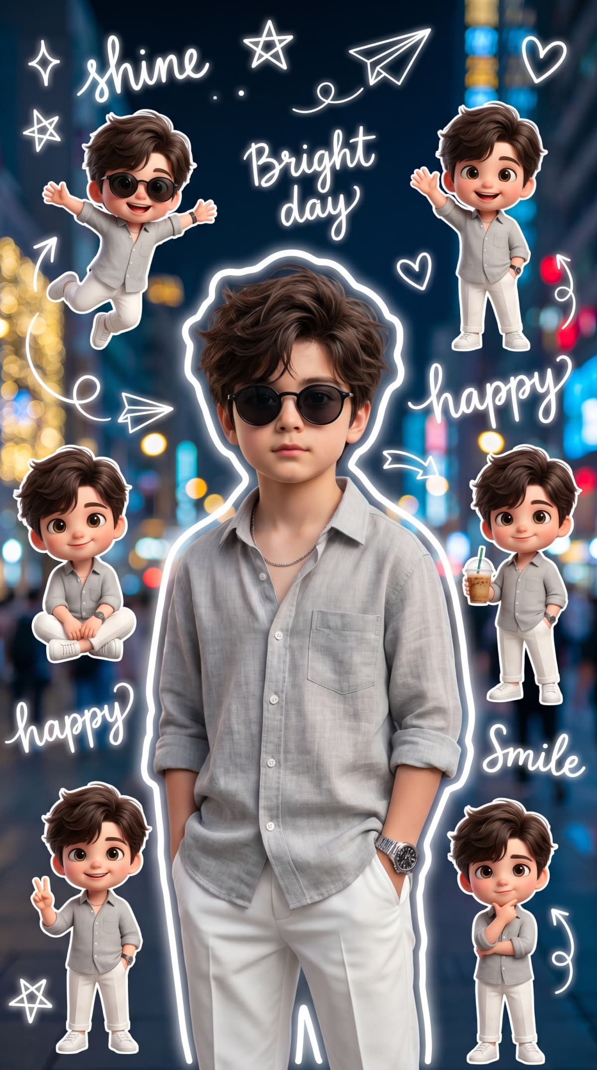 3D Pixar-style chibi cartoon characters — AI photo created with this prompt