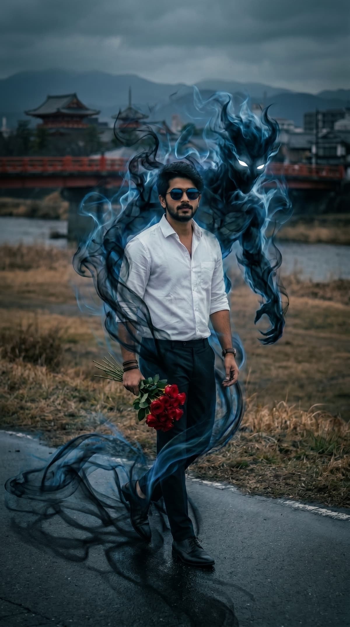 SMOKE LIKE DEMONCENT EMERGING — AI photo created with this prompt
