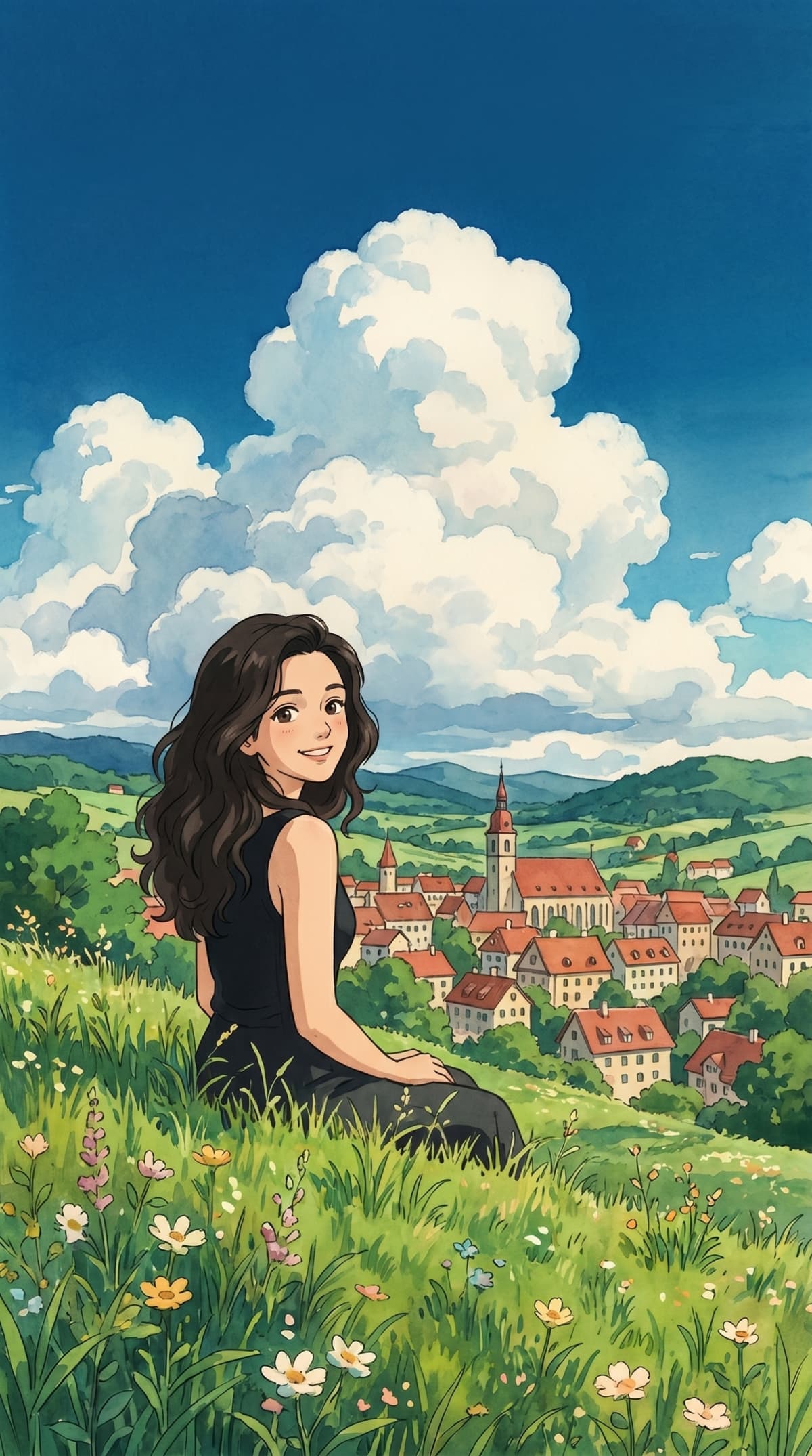 Ghibli-inspired scene — AI photo created with this prompt