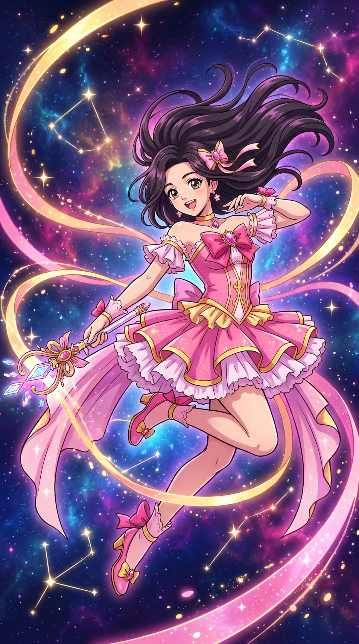 Magical girl transformation — AI photo created with this prompt
