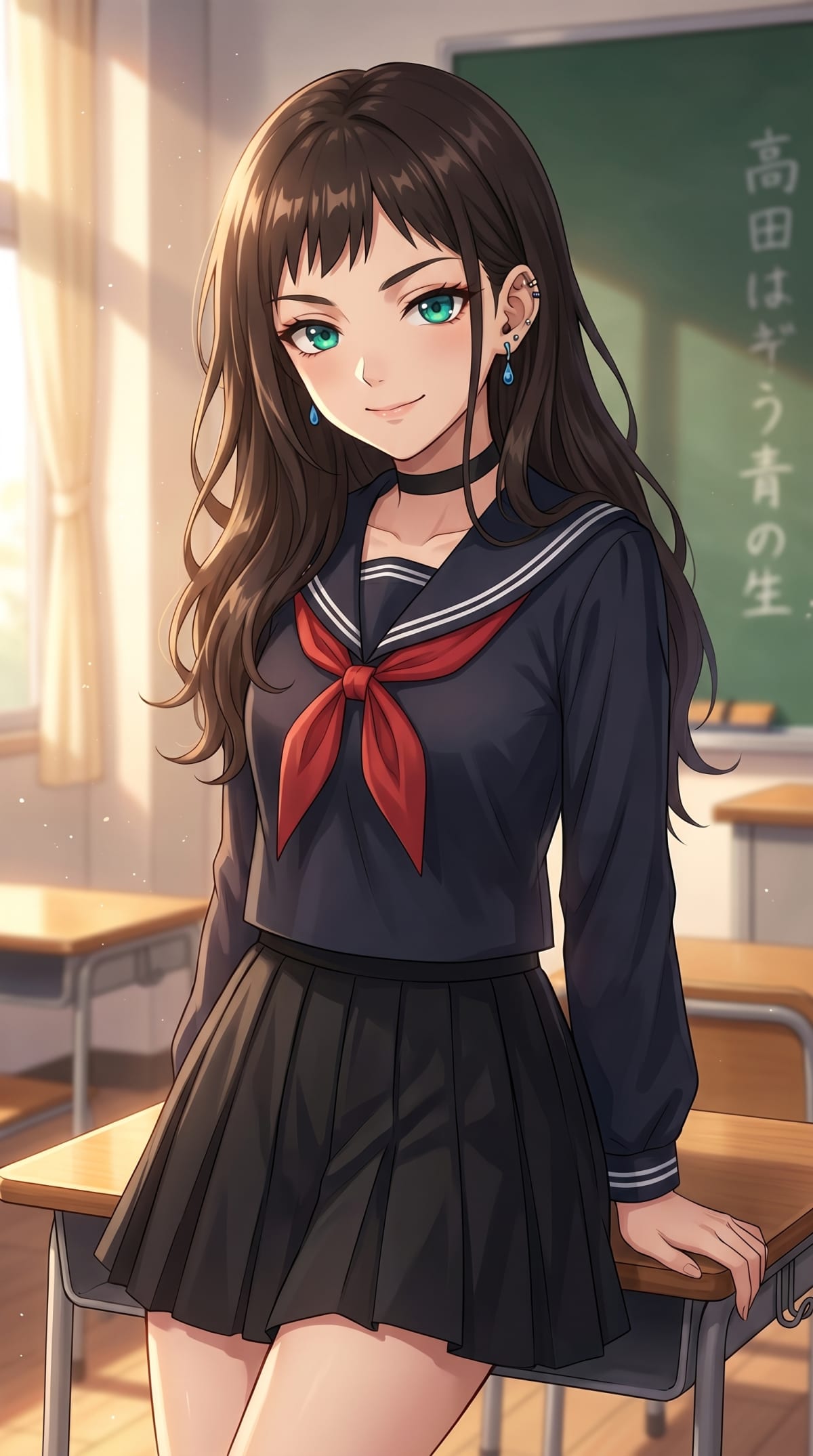 Schoolgirl in Afternoon Light — AI photo created with this prompt