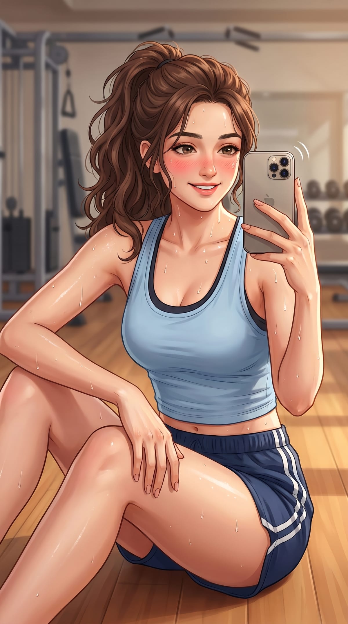 Post-Workout Selfie — AI photo created with this prompt