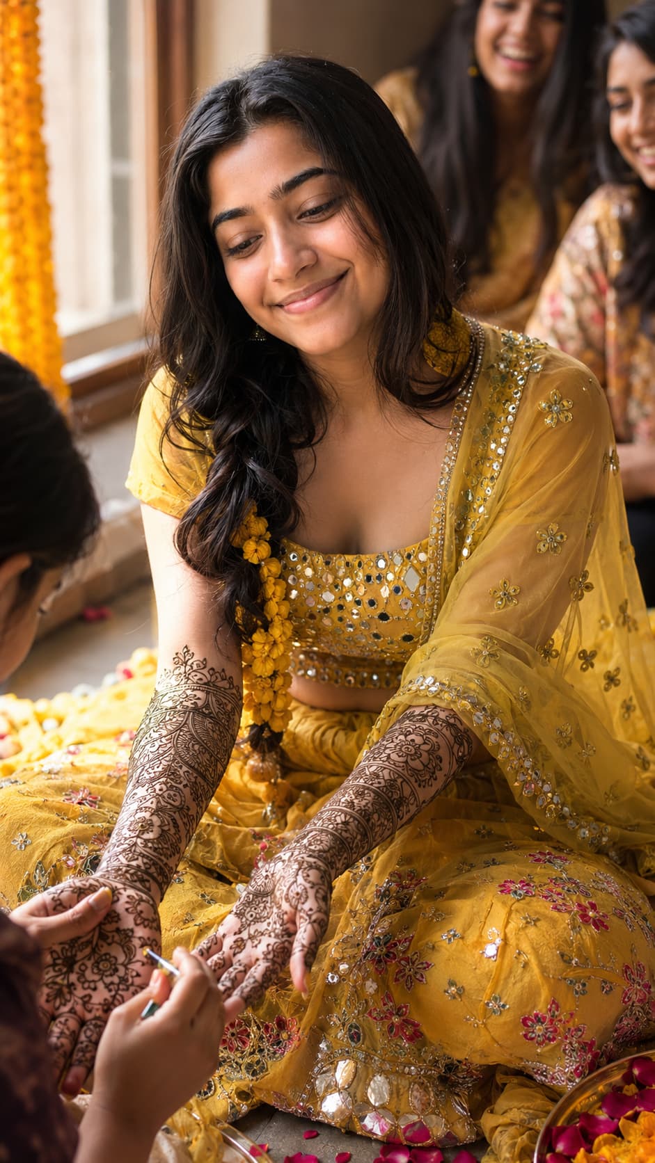 Bride Mehndi Ceremony — AI photo created with this prompt