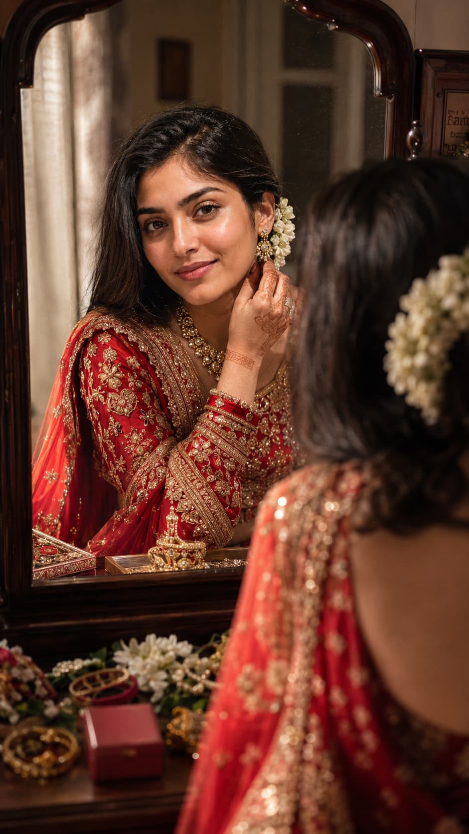 Bride Getting Ready Mirror — AI photo created with this prompt