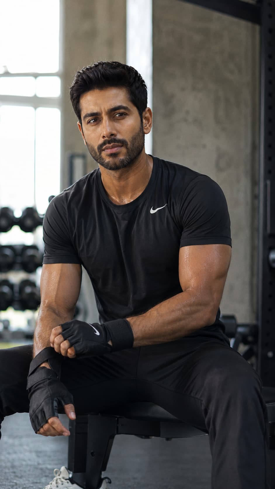 Man Athletic Gym Photo — AI photo created with this prompt
