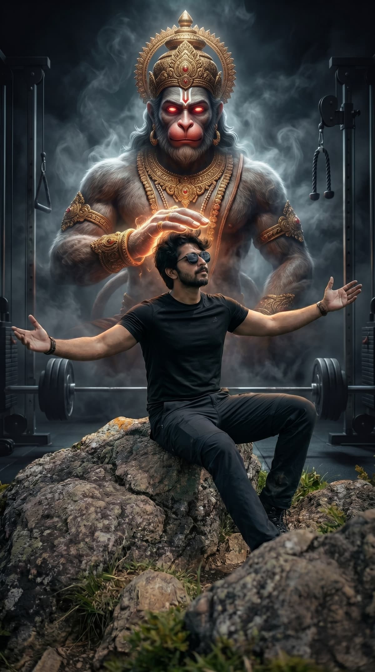 God Hanuman — AI photo created with this prompt