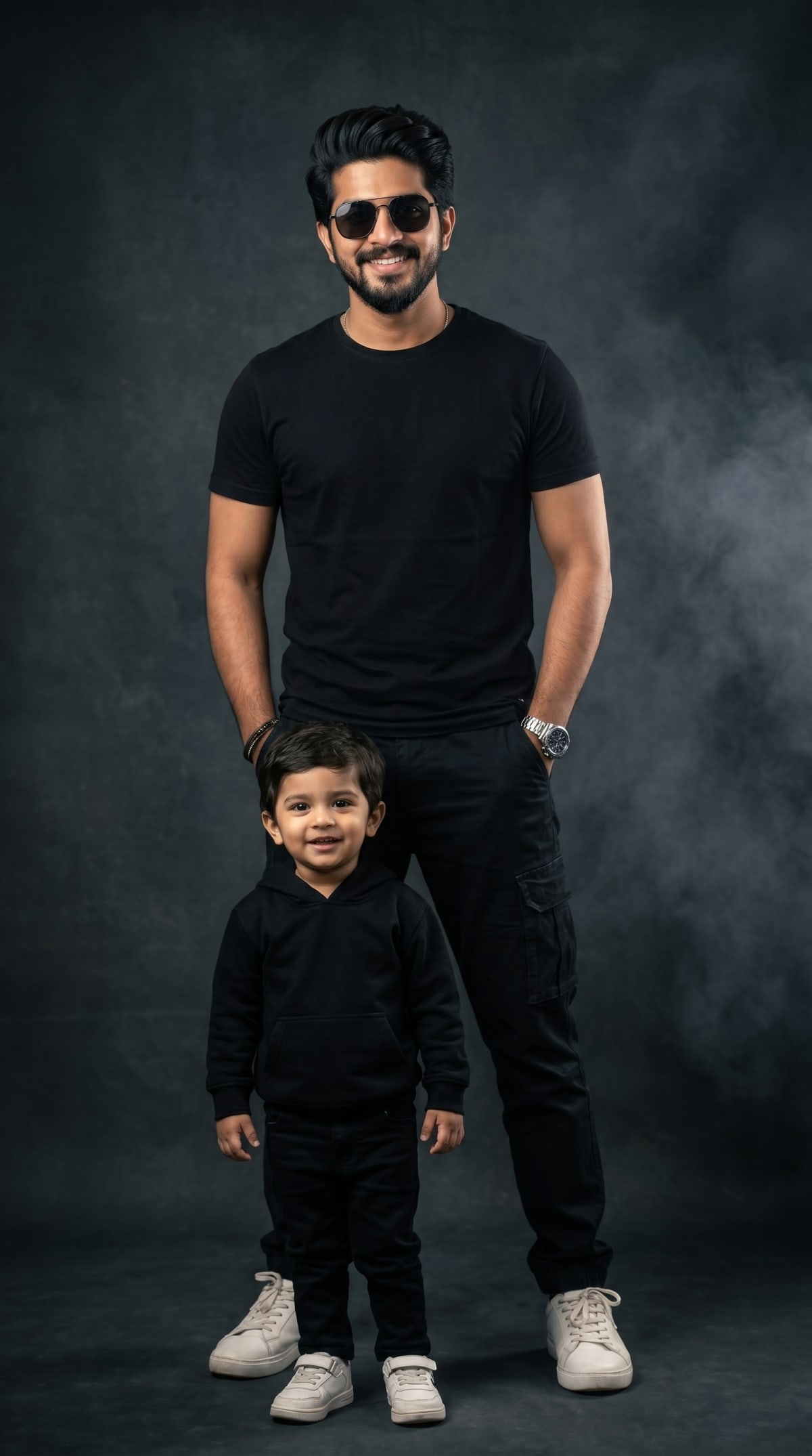 Dad and son — AI photo created with this prompt