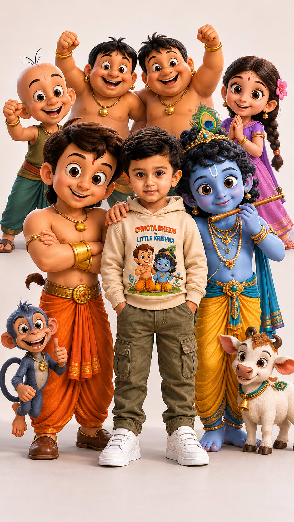 Chhota Bheem & Little Krishna — AI photo created with this prompt