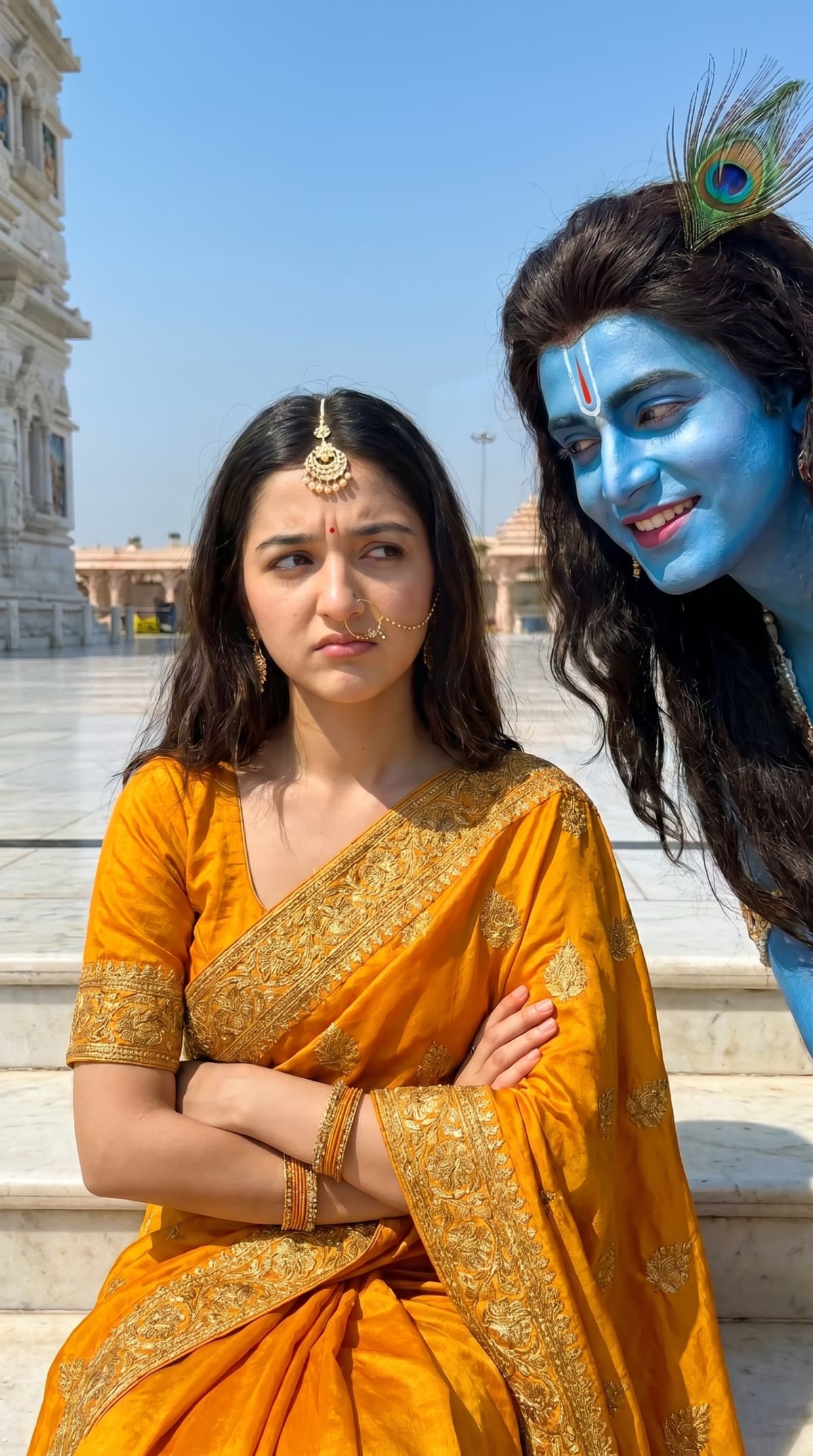RADHA KRISHNA KI PYARI NOK-JHOK — AI photo created with this prompt