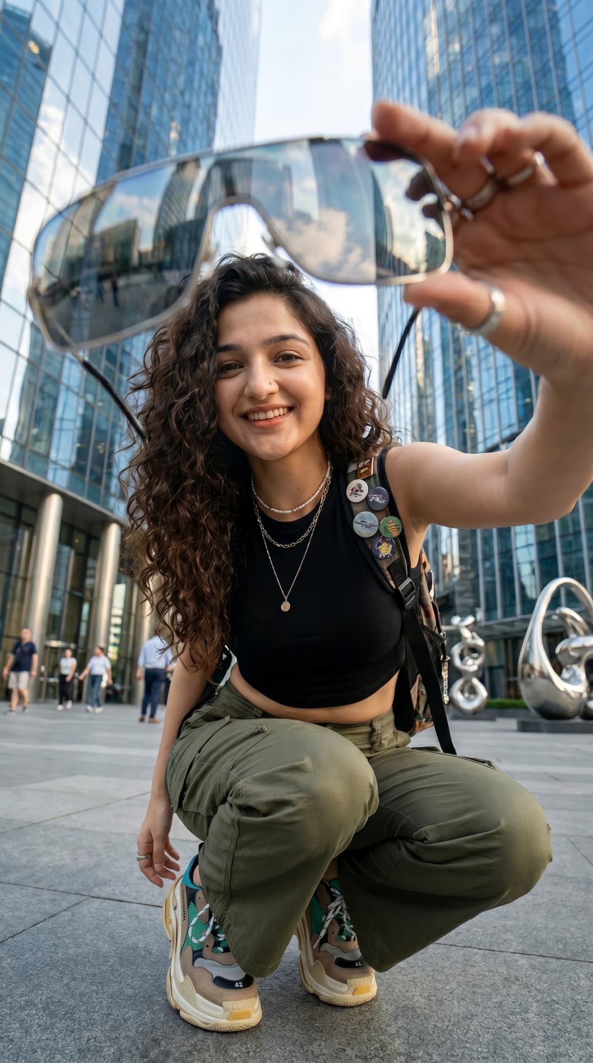 extreme low-angle shot — AI photo created with this prompt