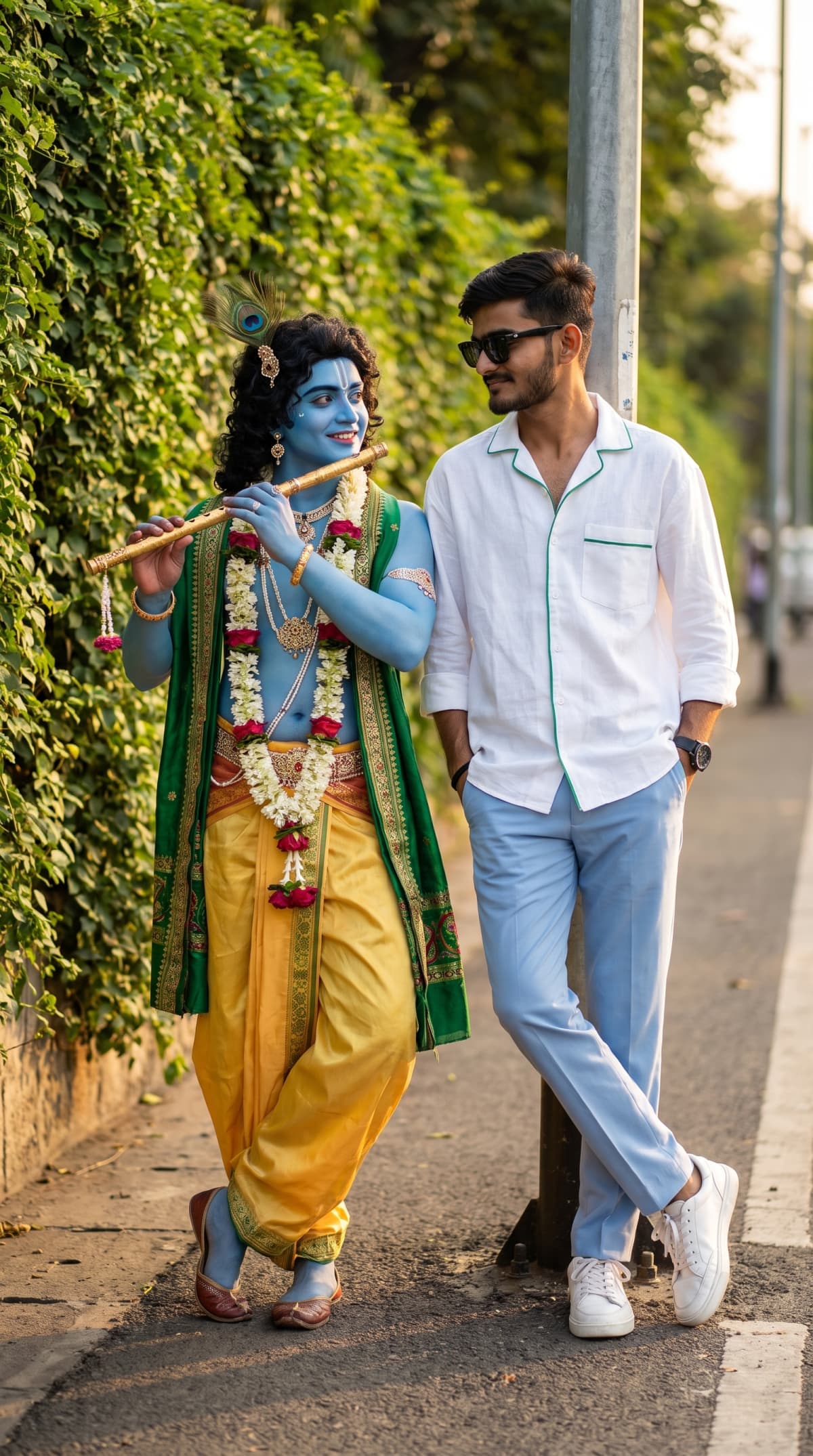 With krishna — AI photo created with this prompt