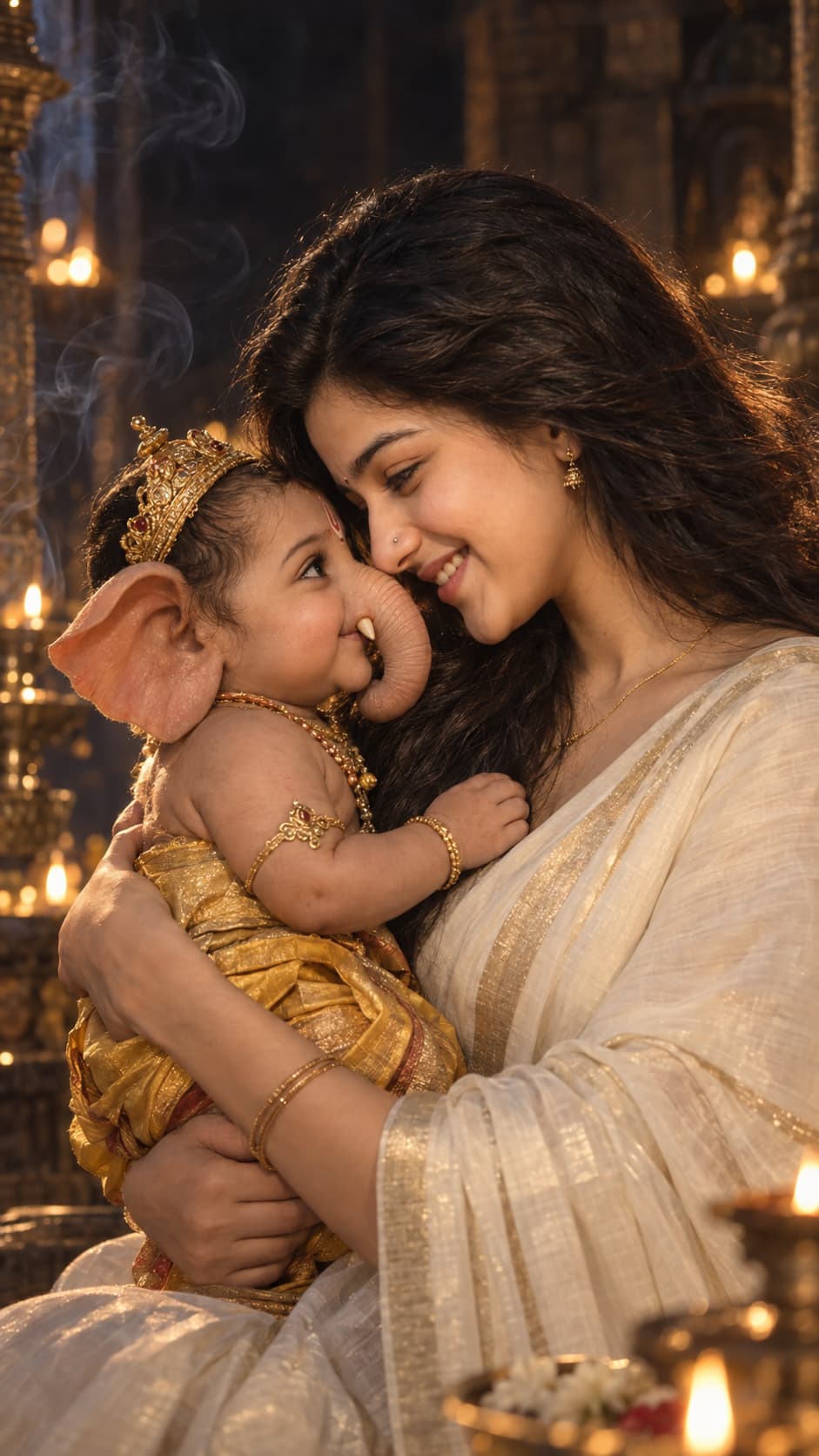 With Ganpati Bappa — AI photo created with this prompt