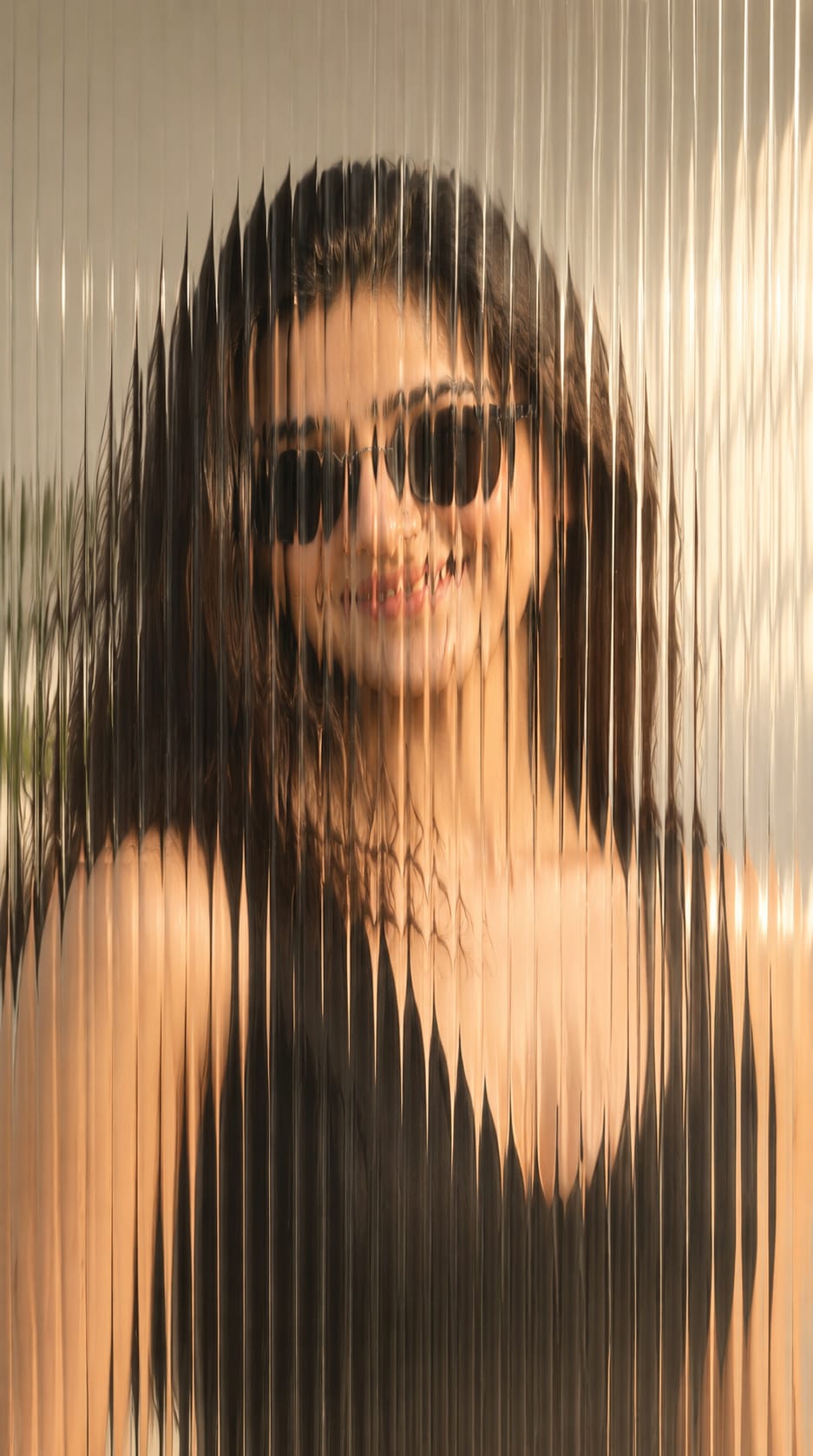 CORRUGATED GLASS PARTITION — AI photo created with this prompt