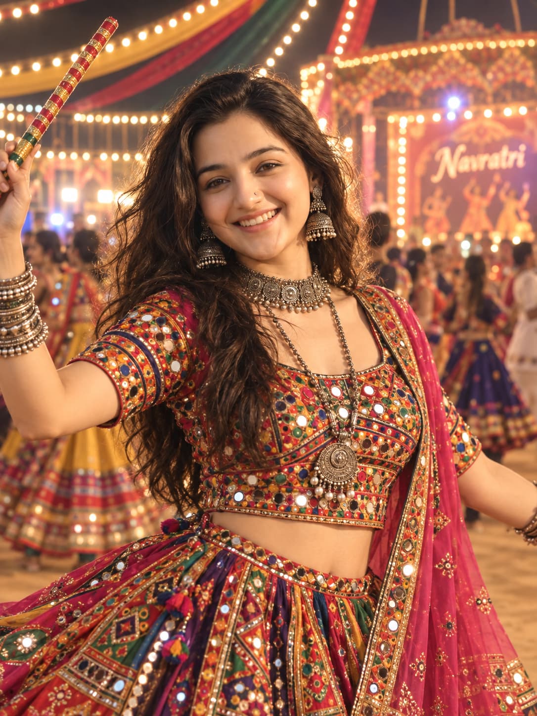 Garba-night portrait for girls — AI photo created with this prompt
