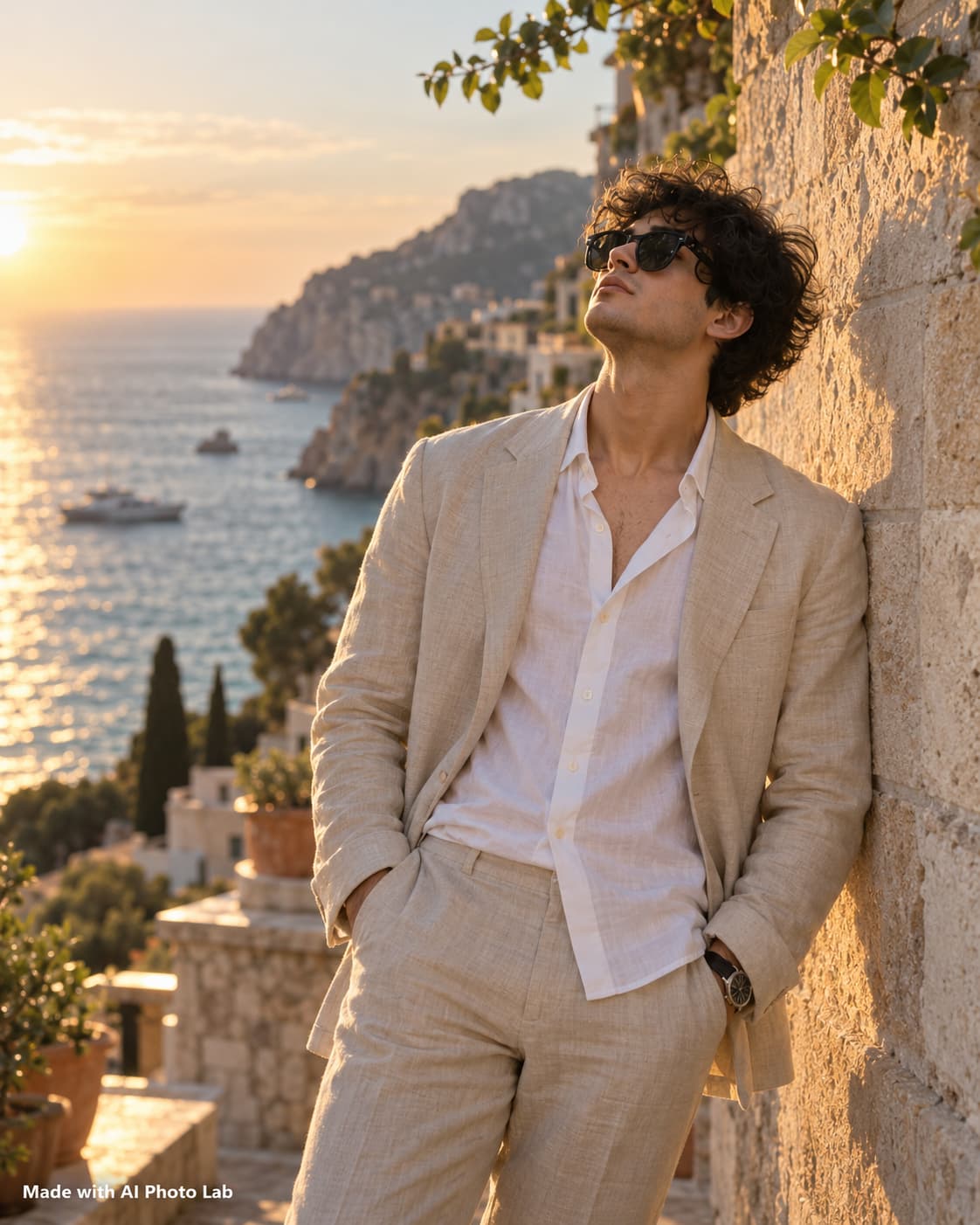 Mediterranean fashion portrait — AI photo created with this prompt