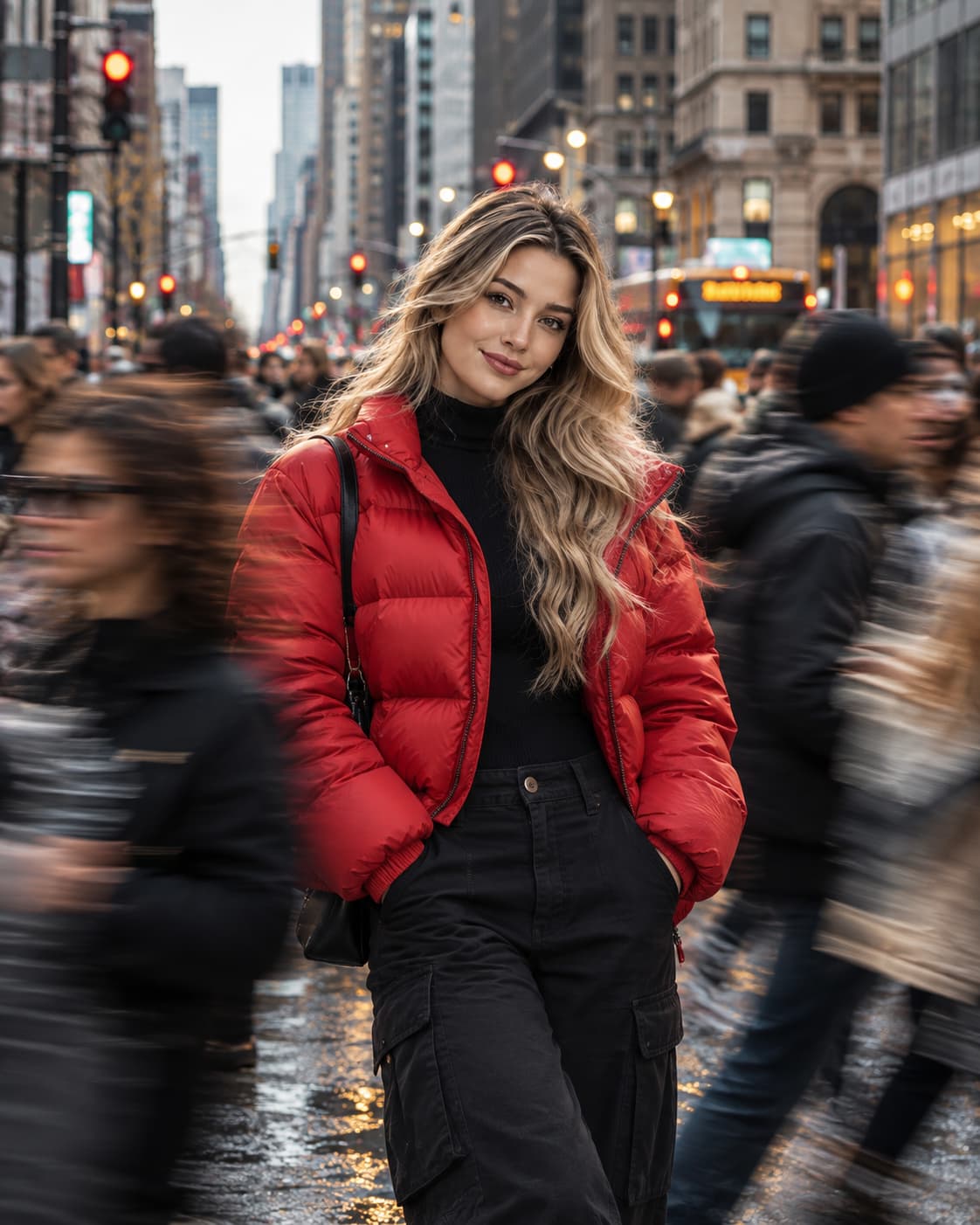 Ultra-realistic cinematic street portrait — AI photo created with this prompt