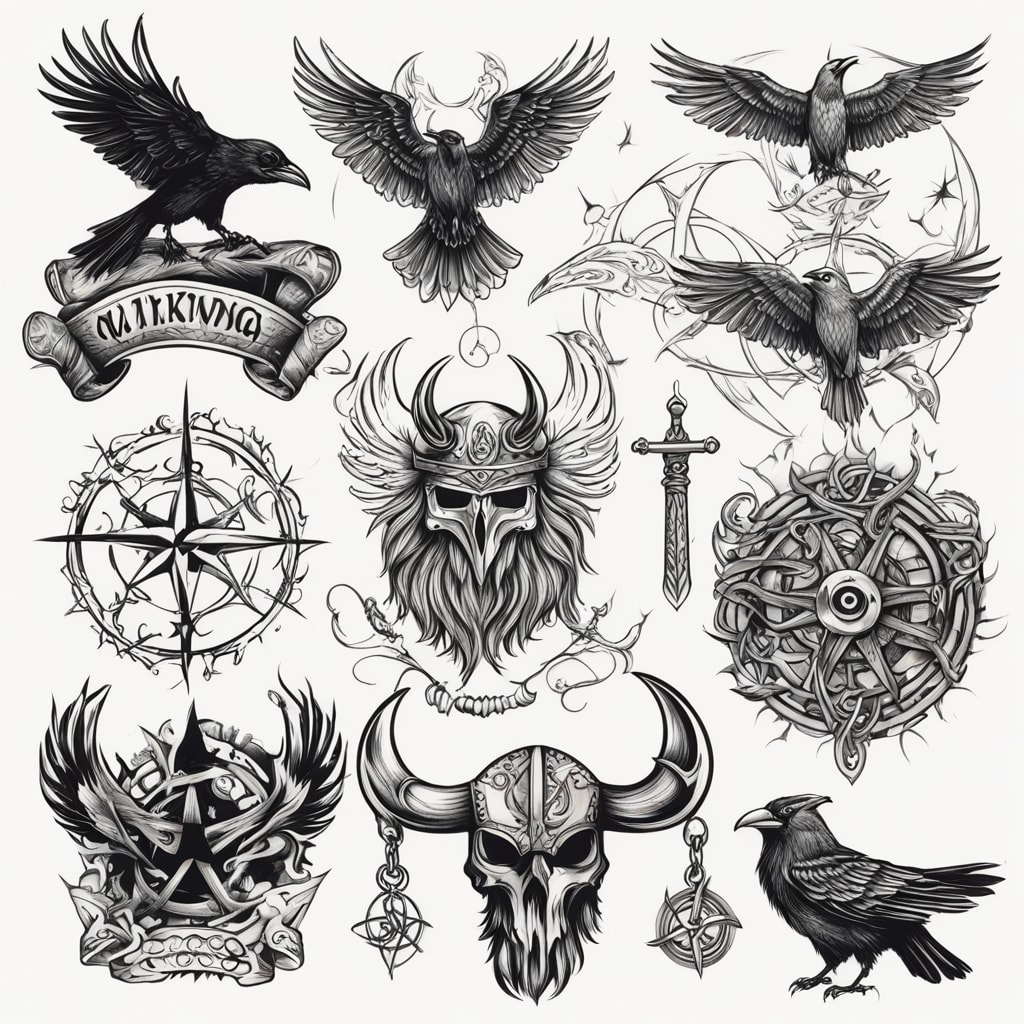 Viking, crow, supernatural, sketch