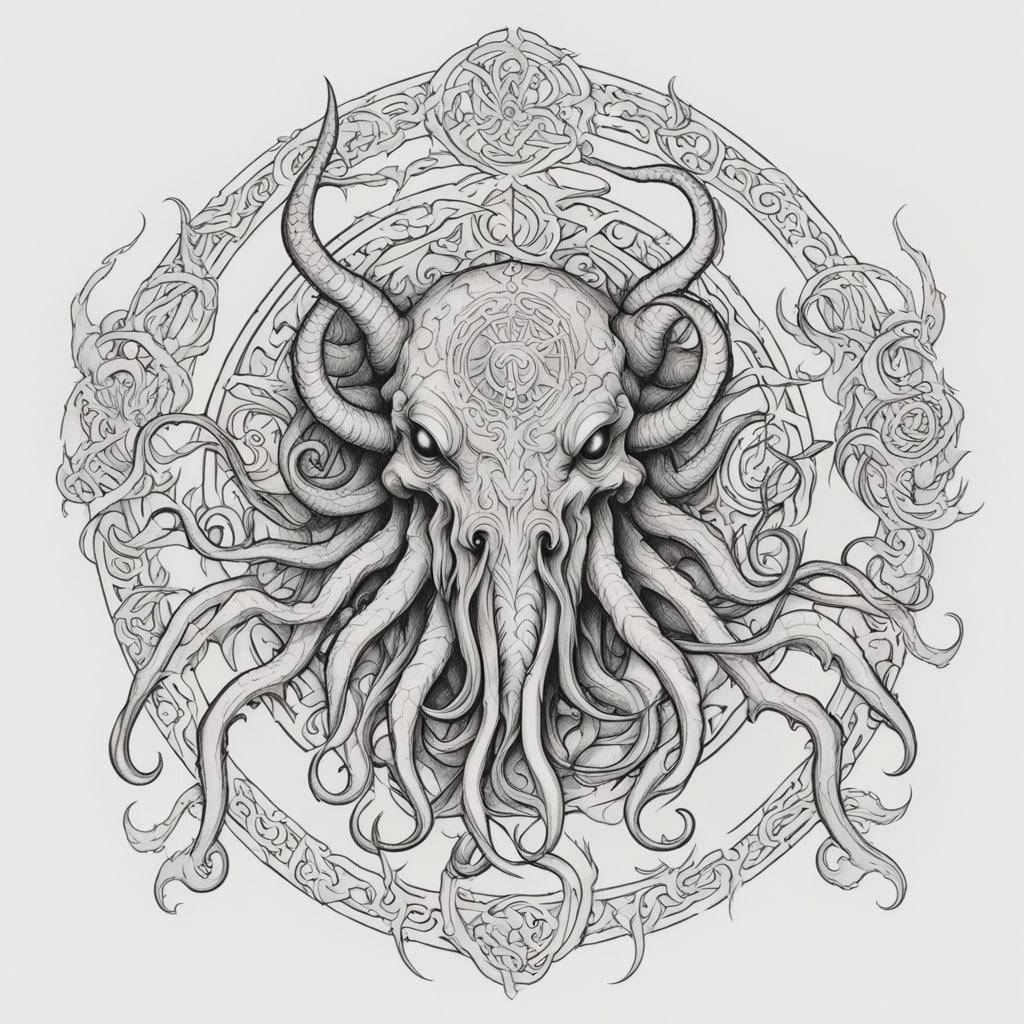 A shub-niggurath flip face tattoo 